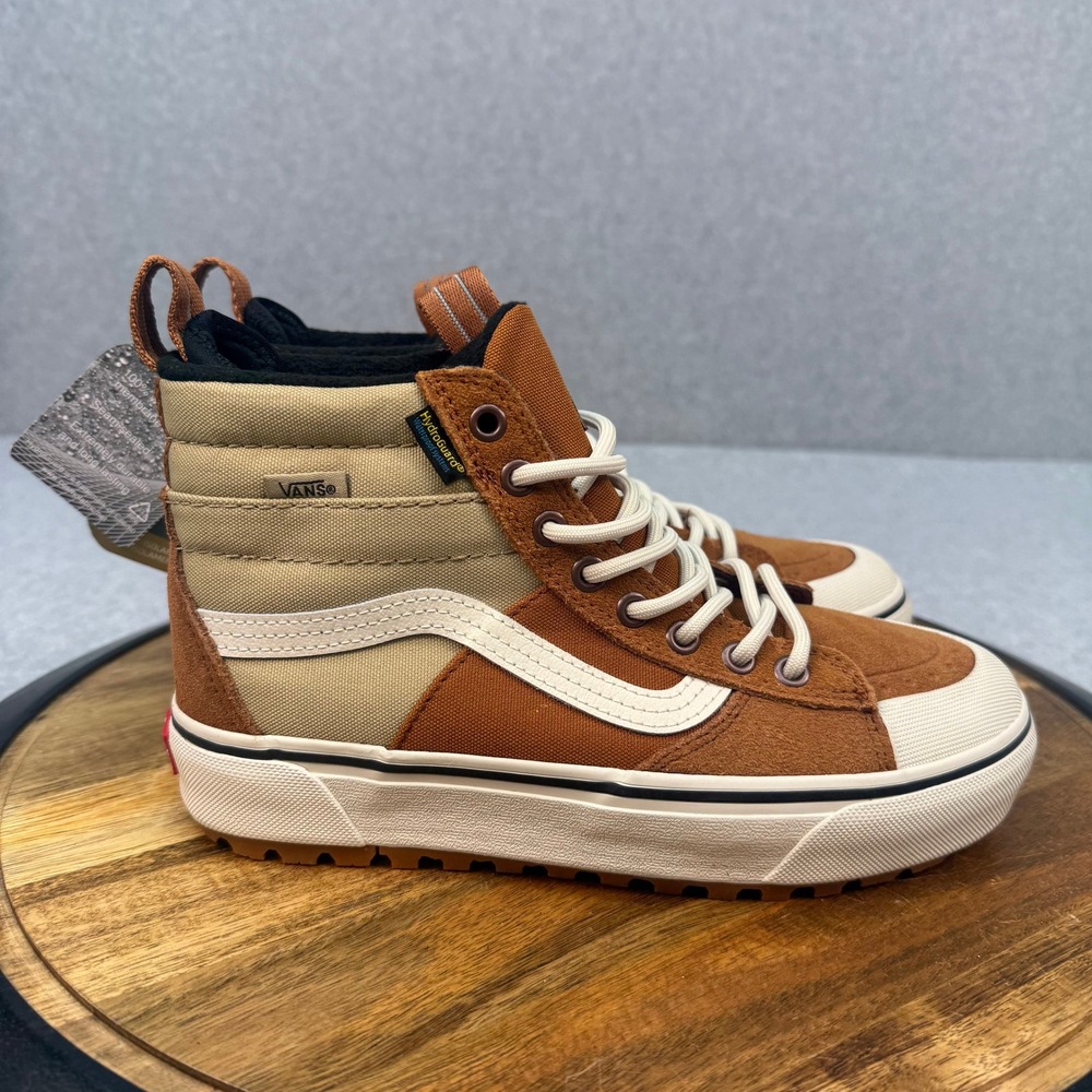 Vans Sk8-Hi MTE-1 Brown Tan Suede Insulated Waterproof Sneakers Womens 6.5 NEW